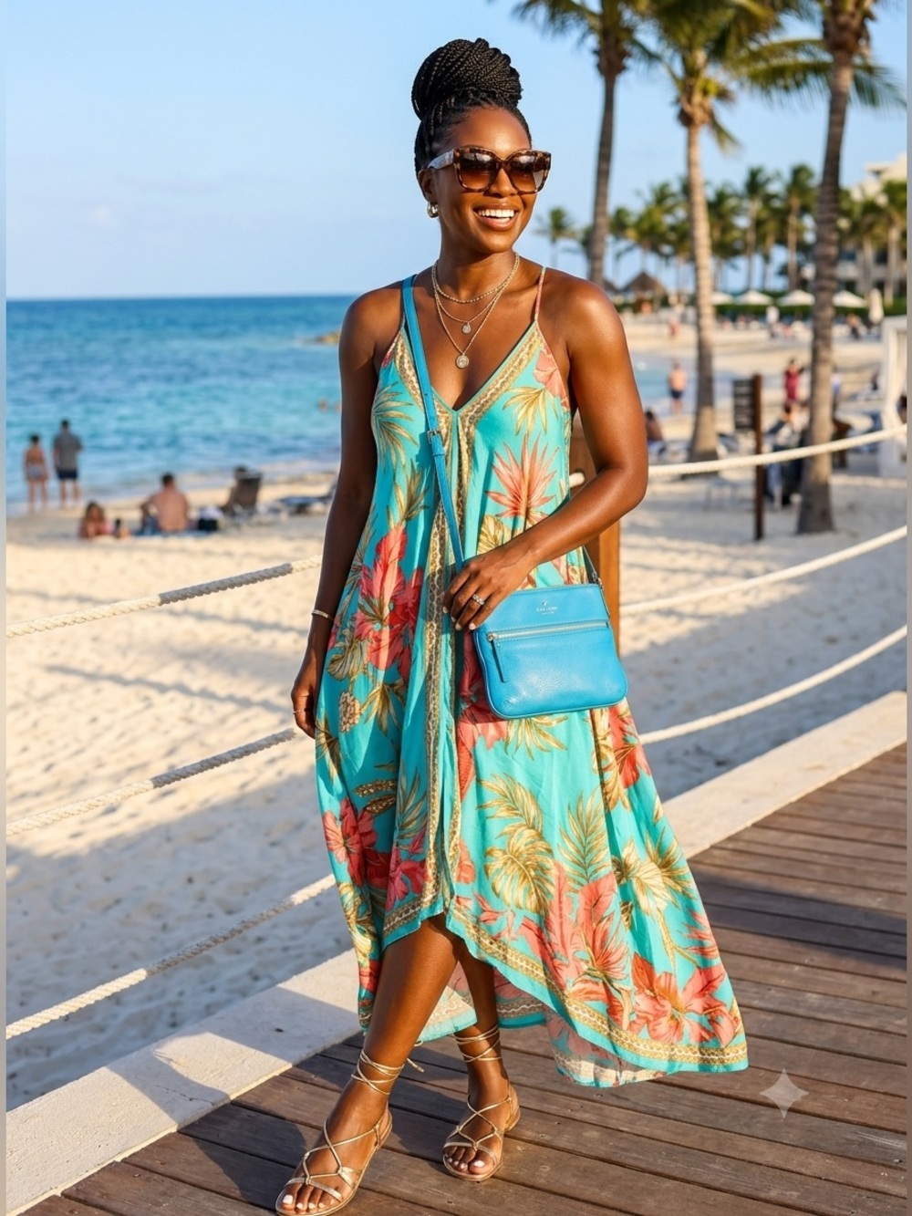 Kate Spade Teal Blue Pebbled Leather Crossbody Bag - Summer Must-Have